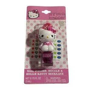 Hello Kitty Nail Polish Decals & Necklace Gift Set For Kids